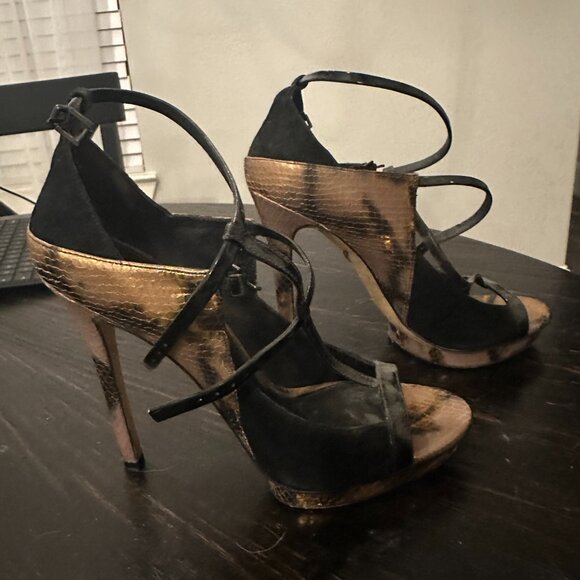 Platform Brian Atwood Strappy Heels, Size 7.5 - Picture 3 of 3